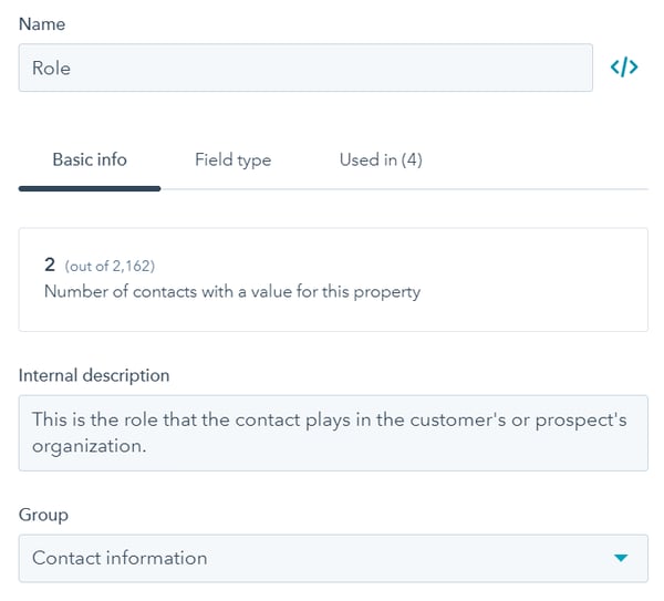 Creating custom properties in HubSpot